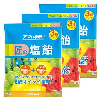 Amazon.co.jp: サラヤ 匠の塩飴 3種アソート (マスカット味